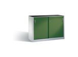 C+P Werkzeug-Beistellschrank mit Schiebetüren, innen 2 x 1 Boden, H1000xB1600xT500mm Front Resedagrün Korpus Lichtgrau ; C + P Möbelsysteme (2156-09|S10064)