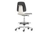 bimos Arbeitsstuhl Labsit mit Rollen Sitzhöhe 560-810 mm Stoff Sitzschale weiß (9125-5800-3403-525)