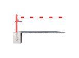 Schake Drehschranke 3,50m + Profilzylinderschloss + Seilzugverstärkung, Drehpfosten: Ø 102mm, rot (RAL 3001) Schrankenarm: Aluminiumrohr 100x50mm, wei (4113_35ZB)