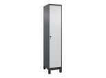 C+P Spind Classic PLUS, Füße, 1 Abteil, 1950x400x500mm, 7016/7035 Verschluss Sicherheits-Drehriegel 4 Garderobenhaken ; C + P Möbelsysteme (080010-12|S10013)