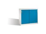 C+P Akten-Sideboard Acurado mit Schiebetüren, 2 Ordnerhöhen, H1000xB1200xT400mm Front Lichtblau Korpus Lichtgrau ; C + P Möbelsysteme (2046-00|S10117)