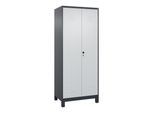 C+P Schwarz-Weiß-Spind Classic PLUS, Füße, 2 Abteile, 1950x800x500mm, 7016/7035 Verschluss Sicherheits-Drehriegel ; C + P Möbelsysteme (080012-22|S10013)