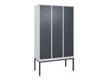 C+P Z-Spind Classic PLUS, Gestell, 6 Fächer, 2120x1200x500mm, 7035/7016 Verschluss Zylinderschloss ; C + P Möbelsysteme (0800337-326|S10023)