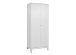 C+P Schwarz-Weiß-Spind Classic PLUS, 2 Abteile, 1850x800x500mm, 9016/9016 Verschluss Zylinderschloss ; C + P Möbelsysteme (080002-22|S10003)