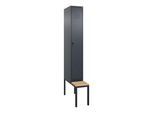 C+P Spind Classic PLUS, Bank, 1 Abteil, 2120x300x815mm, 7016/7016 Verschluss Sicherheits-Drehriegel 3 Garderobenhaken Sitzbanktyp untergebaut ; C + (0800507-10|S10014)