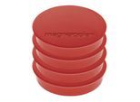 Magnetoplan Magnet Discofix Standard auf Blisterkarte, 4 Stück, rot (16642406)