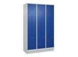 C+P Z-Spind, Classic PLUS, Sockel, 6 Fächer, 1950x1200x500mm, 7035/5010 Verschluss Zylinderschloss ; C + P Möbelsysteme (080023-326|S10018)