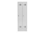 STIER Garderobenspind Premium mit Sockel 2 Abteile Drehriegel lichtgrau (906478)