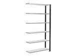 Schulte Anbauregal Büro-Steckregal MULTIplus85 2000 x 1000 x 300 mm 6 Fachböden Kreuzstrebe schwarz/RAL 7035 lichtgrau mit Anschlagleiste ; Schulte La (36010-S)