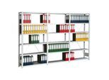 Regalwerk Standard Büroregal, Anbaufeld lichtgrau RAL 7035, 7 Stahlfachböden, Fachlast 150 kg, BxTxH 1285x300x2325 mm (B3-56213-30)
