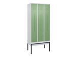 C+P Z-Spind Classic PLUS, Gestell, 6 Fächer, 2120x900x500mm, 7035/6011 Verschluss Zylinderschloss ; C + P Möbelsysteme (0800337-306|S10021)