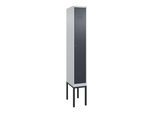 C+P Spind Classic PLUS, Gestell, 1 Abteil, 2120x300x500mm, 7035/7016 Verschluss Zylinderschloss 3 Garderobenhaken ; C + P Möbelsysteme (0800307-10|S10023)