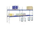 Bito Paletten-Komplettregal-Set P2 mit 2 Ebenen H5000xT1100xL11400 mm 1000 kg, unmontiert enzianblau (42505)