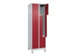 C+P Z-Spind, Classic PLUS, Füße, 4 Fächer, 1950x600x500mm, 7035/3003 Verschluss Zylinderschloss ; C + P Möbelsysteme (080013-204|S10016)
