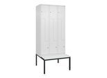 C+P Z-Spind Classic PLUS, Bank, 6 Fächer, 2120x900x815mm, 9016/9016 Verschluss Zylinderschloss Sitzbanktyp untergebaut Material Sitzfläche Kunststoff (0800537-306|S10059)