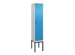 C+P Spind Classic PLUS, Gestell, 1 Abteil, 2120x400x500mm, 7035/5012 Verschluss Sicherheits-Drehriegel 4 Garderobenhaken ; C + P Möbelsysteme (0800307-12|S10004)