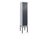 C+P Z-Spind Classic PLUS, Gestell, 2 Fächer, 2120x400x500mm, 7035/7016 Verschluss Sicherheits-Drehriegel ; C + P Möbelsysteme (0800337-122|S10008)