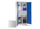 C+P Werkzeugschrank mit Drehtüren, 6 Böden, 4 Schübe, H1950xB930xT500mm Front Lichtblau Korpus Lichtgrau ; C + P Möbelsysteme (8921-3042|S10132)