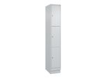 C+P Schließfachschrank Classic PLUS, Sockel, 1 Abteil, 1950x300x500mm, 7035/7035 Innenhöhe Gefach oben (oberes 599 mm Front RAL 7035 Lichtgrau ; C + P (080020-103|S10009)