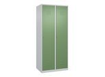 C+P Spind Classic PLUS, 2 Abteile, 1850x800x500mm, 7035/6011 Verschluss Zylinderschloss 4 Garderobenhaken ; C + P Möbelsysteme (080000-22|S10015)