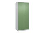 C+P Wäsche-Spind Classic PLUS, 2 Abteile, 1850x800x500mm, 7035/6011 Verschluss Zylinderschloss Trennwand mittig ; C + P Möbelsysteme (080002-22B|S10019)