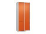 C+P Schließfachschrank Classic PLUS, 2 Abteile, 1850x800x500mm, 7035/2004 Innenhöhe Gefach oben (oberes 599 mm Front RAL 2004 Reinorange ; C + P Möbel (080000-223|S10000)