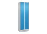 C+P Schließfachschrank Classic PLUS, Sockel, 2 Abteile, 1950x600x500mm, 7035/501 Innenhöhe Gefach oben (oberes 365 mm Front RAL 5012 Lichtblau ; C + P (080020-205|S10004)