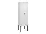 C+P Schwarz-Weiß-Spind Classic PLUS, Gestell, 2 Abteile, 2120x600x500mm, 9016/90 Front RAL 9016 Verkehrsweiß Verschluss Sicherheits-Drehriegel ; C + P (0800327-20|S10014)