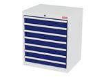 STIER Schubladenschrank mit 7 Schubladen BxTxH 700x575x820 mm lichtgrau/enzianblau (905059)