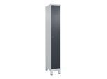 C+P Spind Classic PLUS, Füße, 1 Abteil, 1950x300x500mm, 7035/7016 Verschluss Zylinderschloss 3 Garderobenhaken ; C + P Möbelsysteme (080010-10|S10023)