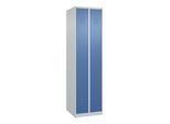 C+P Spind Classic PLUS, 2 Abteile, 1850x500x500mm, 7035/5023 Verschluss Zylinderschloss 3 Garderobenhaken ; C + P Möbelsysteme (080000-29|S10013)
