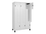 C+P Z-Spind, Classic PLUS, Füße, 6 Fächer, 1950x1200x500mm, 9016/9016 Verschluss Sicherheits-Drehriegel ; C + P Möbelsysteme (080013-326|S10014)
