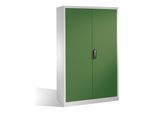 C+P Werkzeugschrank mit Drehtüren, innen 4 Böden, H1950xB1200xT400mm Front Resedagrün Korpus Lichtgrau ; C + P Möbelsysteme (8930-00|S10391)