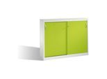 C+P Akten-Sideboard Acurado mit Schiebetüren, 2 x 3 Ordnerhöhen, H1200xB1600xT400mm Front Viridingrün Korpus Lichtgrau ; C + P Möbelsysteme (2147-1200|S10279)