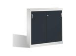 C+P Akten-Sideboard Acurado mit Schiebetüren, 3 Ordnerhöhen, H1200xB1200xT400mm Front Schwarzgrau Korpus Lichtgrau ; C + P Möbelsysteme (2047-1200|S10100)