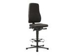 bimos Arbeitsstuhl All-In-One Highline mit Gleiter und Fußring Stoffpolster schwarz Sitzhöhe:570-830mm, 9641-6801)