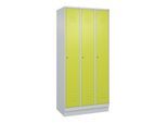 C+P Spind Classic PLUS, Sockel, 3 Abteile, 1950x900x500mm, 7035/0024 Verschluss Zylinderschloss 3 Garderobenhaken ; C + P Möbelsysteme (080020-30|S10025)