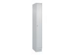 C+P Spind Classic PLUS, Sockel, 1 Abteil, 1950x250x500mm, 7035/7035 Verschluss Zylinderschloss 3 Garderobenhaken ; C + P Möbelsysteme (080020-19|S10024)