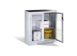 C+P Werkzeug-Beistellschrank mit Sichtfenster-Drehtüren, 1 Boden, H1000xB930xT500mm Front Lichtgrau Korpus Lichtgrau ; C + P Möbelsysteme (8821-055|S10188)