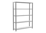 Schulte Grundregal Büro-Steckregal MULTIplus85 1800 x 1300 x 300 mm 5 Fachböden Kreuzstrebe verzinkt mit Anschlagleiste ; Schulte Lagertechnik (17702)