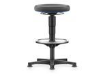 bimos Allround Hocker mit Gleiter und Fußring, Supertec schwarz, Sitzhöhe 560-830 mm (9461-SP01-3277)