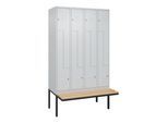 C+P Z-Spind Classic PLUS, Bank, 8 Fächer, 2120x1200x815mm, 7035/7035 Verschluss Zylinderschloss Sitzbanktyp auskragend Material Sitzfläche Buche-Harth (0800437-408|S10024)