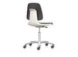 bimos Arbeitsstuhl Labsit mit Rollen Sitzhöhe 450-650 mm Supertec Sitzschale weiß (9123-SP01-3403-521)