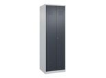 C+P Wäsche-/Garderobenspind Classic PLUS, 2 Abteile, 1850x600x500mm, 7035/7016 Verschluss Zylinderschloss Front RAL 7016 Anthrazitgrau ; C + P Möbelsy (080600-20|S10020)