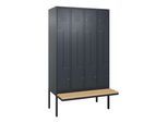 C+P Z-Spind Classic PLUS, Bank, 8 Fächer, 2120x1200x815mm, 7016/7016 Verschluss Zylinderschloss Sitzbanktyp auskragend Material Sitzfläche Buche-Harth (0800437-408|S10027)