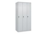 C+P Spind Classic PLUS, 3 Abteile, 1850x900x500mm, 7035/7035 Verschluss Sicherheits-Drehriegel 3 Garderobenhaken ; C + P Möbelsysteme (080000-30|S10008)