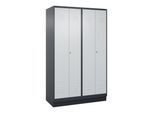 C+P Schwarz-Weiß-Spind Classic PLUS, Sockel, 4 Abteile, 1950x1200x500mm, 7016/70 Front RAL 7035 Lichtgrau Verschluss Zylinderschloss ; C + P Möbelsyst (080022-40|S10028)