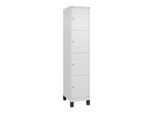 C+P Schließfachschrank Classic PLUS, Füße, 1 Abteil, 1950x400x500mm, 9016/9016 Innenhöhe Gefach oben (oberes 453 mm Front RAL 9016 Verkehrsweiß ; C + (080010-124|S10017)