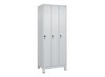 C+P Spind Classic PLUS, Füße, 3 Abteile, 1950x750x500mm, 7035/7035 Verschluss Sicherheits-Drehriegel 3 Garderobenhaken ; C + P Möbelsysteme (080010-39|S10009)