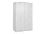 C+P Schwarz-Weiß-Spind Classic PLUS, 4 Abteile, 1850x1200x500mm, 9016/9016 Verschluss Zylinderschloss ; C + P Möbelsysteme (080002-40|S10004)